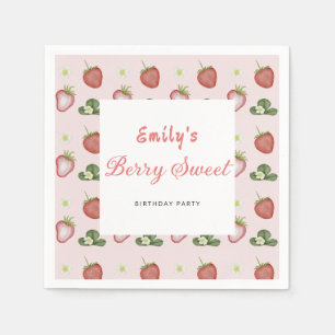 Serviette En Papier Red Strawberry Girl 1er Anniversaire fête Berry Fi