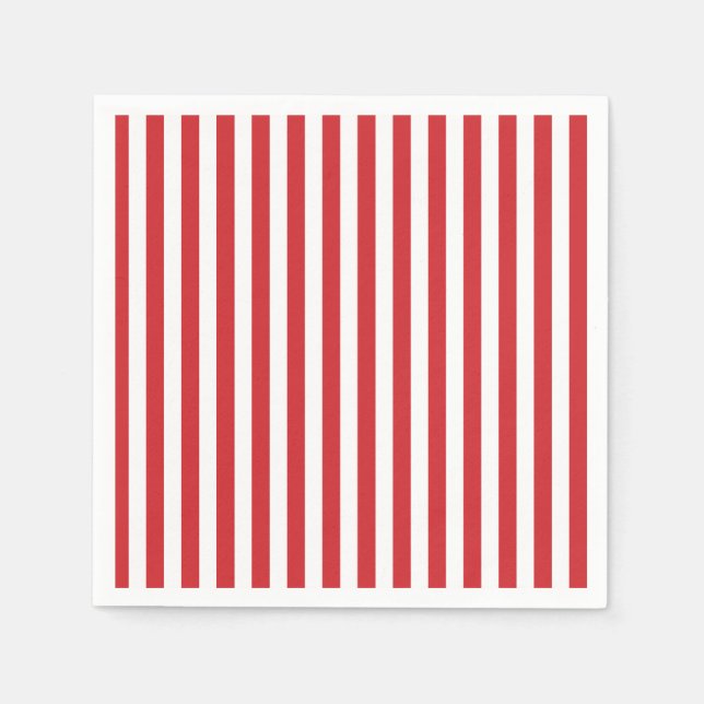 Serviette En Papier Red Stripe Preppy  (Devant)