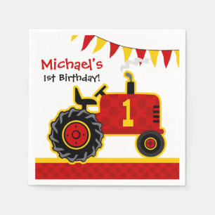 Serviette En Papier Red Tractor 1er anniversaire