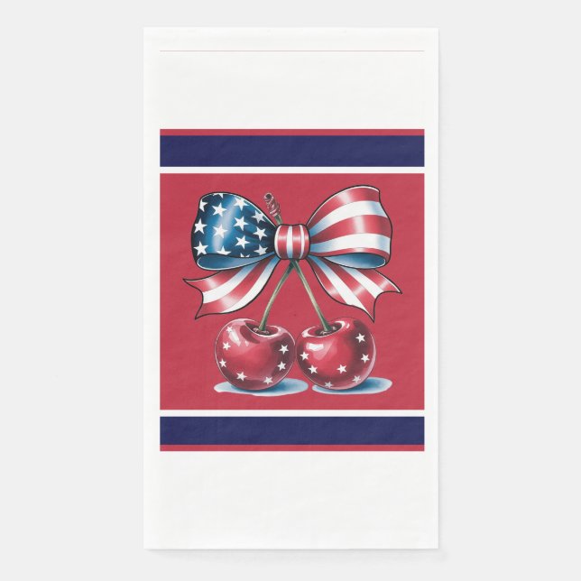 Serviette En Papier Red White And Blue Stars Paper Guest Towels (Devant)