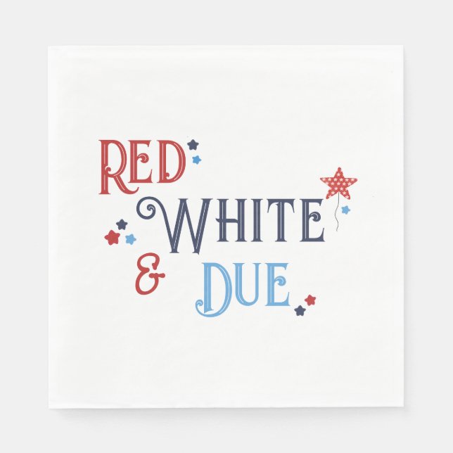 Serviette En Papier Red White and Due Baby Shower Invitation (Devant)