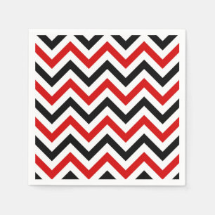 Serviette En Papier Red, white, Black Large Chevron Zig Zag