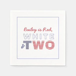 Serviette En Papier Red White Jour de l'Indépendance 2 Anniversaire