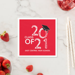 Serviette En Papier Red White School Colours Senior Class 2021