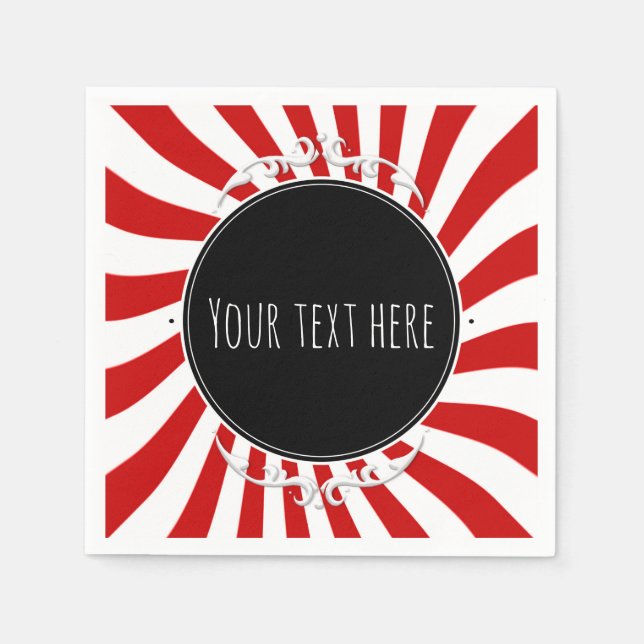 Serviette En Papier Red & White Whimsun Fun Stripes Party (Devant)