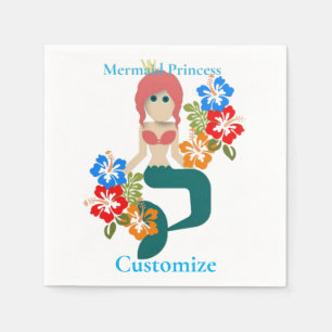 Serviette En Papier Redhead Mermaid Princess Thunder_Cove