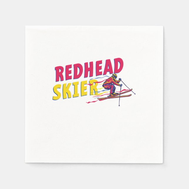 Serviette En Papier Redheads Skier Skier Red Hair Ginger Redhead Cadea (Devant)