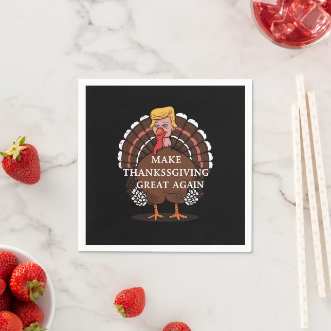 Serviette En Papier Refaire Thanksgiving Great Again Trump Dinde 2024  (En situation)