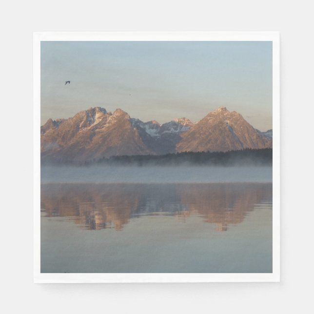 Serviette En Papier Reflet du barrage du lac Jackson dans le parc nati (Devant)