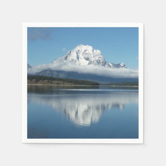 Serviette En Papier Reflet du mont Moran dans le Grand Teton (Devant)