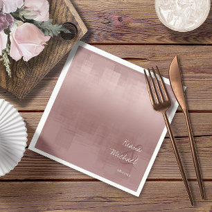 Serviette En Papier Réflexions aquarelle Mariage cannelle Rose ID774