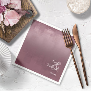 Serviette En Papier Réflexions aquarelle Mariage Mauve ID774