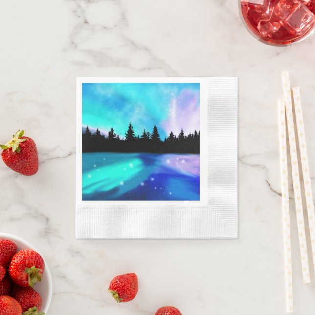 Serviette En Papier Réflexions de jour serviettes (En situation)