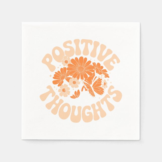 Serviette En Papier Réflexions positives - Fleurs et papillons (Devant)