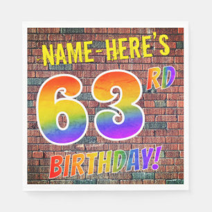 Serviette En Papier Regard Arc-en-ciel Graffiti 63e ANNIVERSAIRE ! + N