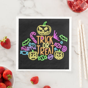 Serviette En Papier Regard néon Halloween pour soirée bonbons