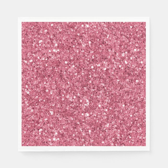 SERVIETTE EN PAPIER REGARDE DE PARTIES SCINTILLANT ROSE (Devant)