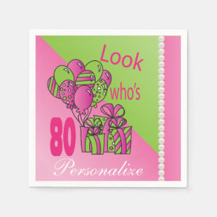 Serviette En Papier Regardez qui a 80 ans   80e anniversaire