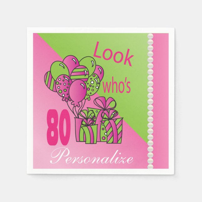 Serviette En Papier Regardez qui a 80 ans | 80e anniversaire (Devant)