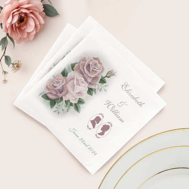 Serviette En Papier Regency Bridgerton Rose Roses Cameos (Créateur téléchargé)