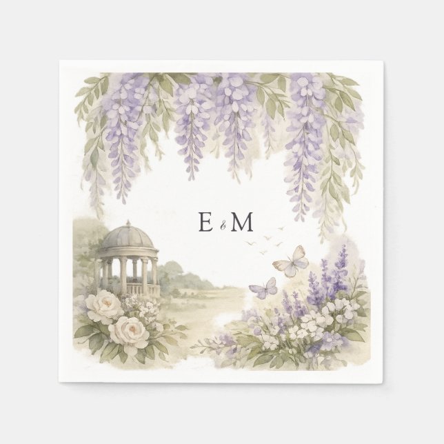 Serviette En Papier Regency Wisteria Wedding (Devant)