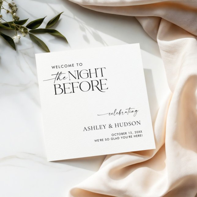 Serviette En Papier Rehearsal Dinner Napkin The Night Before Napkins (Créateur téléchargé)