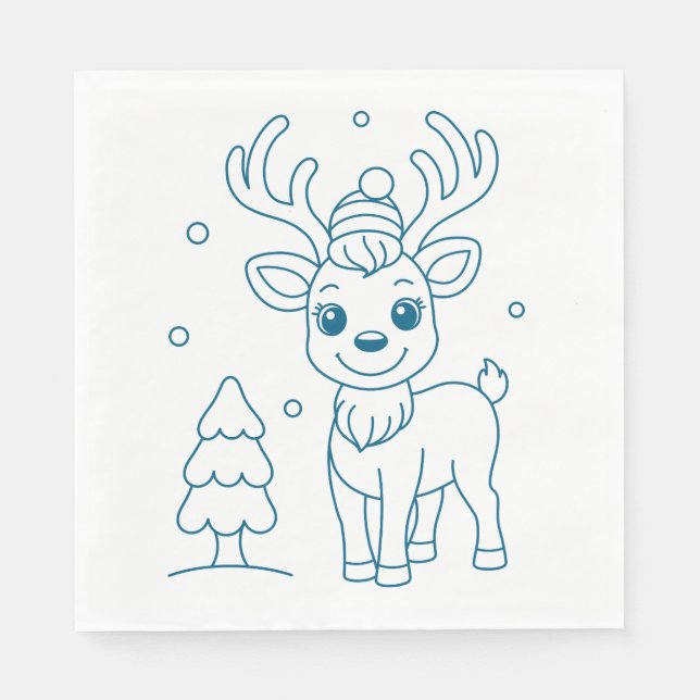 Serviette En Papier reindeer christmas art (Devant)