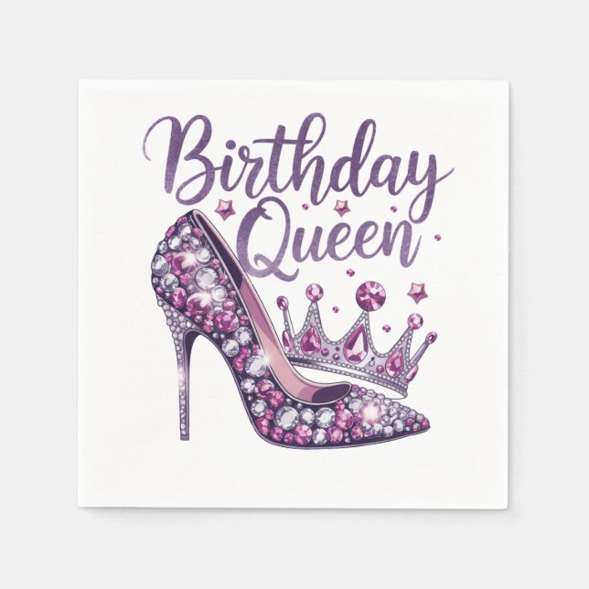 Serviette En Papier Reine d'anniversaire (Devant)