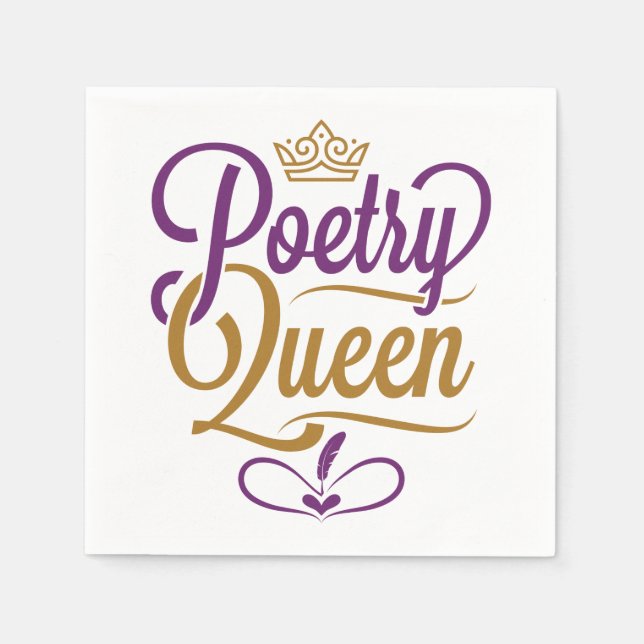 Serviette En Papier Reine de la poésie (Devant)