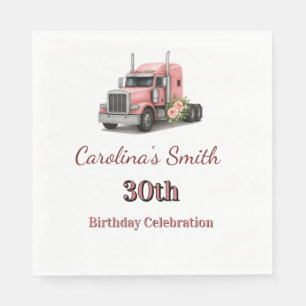 Serviette En Papier Reine de la route Anniversaire Femme conducteur de