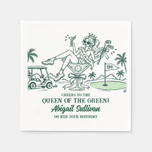 Serviette En Papier Reine de la Verte Cocktail pour les 50 ans de Golf