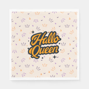 Serviette En Papier Reine d'Halloween, reine d'Halloween rétro, art d'