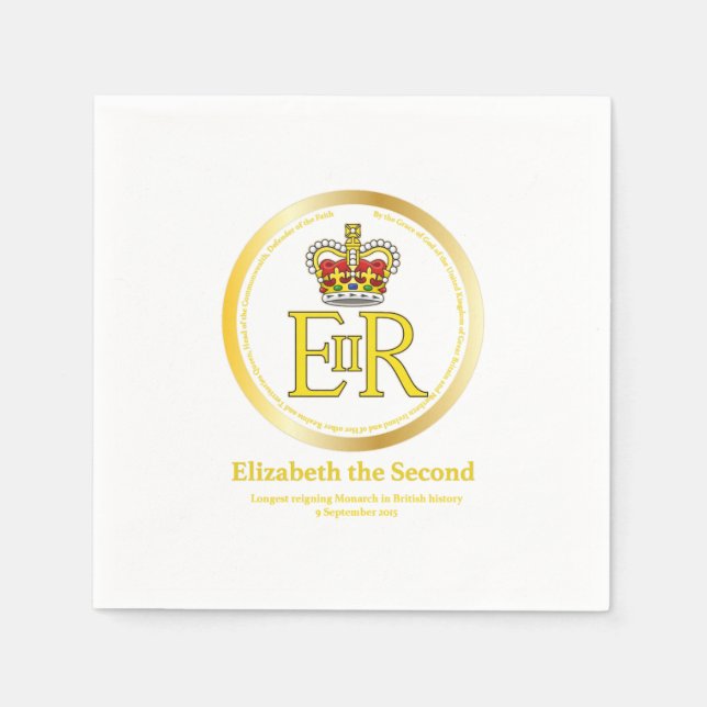 Serviette En Papier Reine Elizabeth II (Devant)