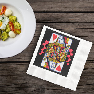 Serviette En Papier Reine Ornée vintage Colorée Avec Coeurs