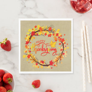 Serviette En Papier Rejoindre Thanksgiving Autumn Leaf Tones Luncheon