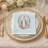 Religieux Vierge Marie Catholique Floral Vintage C