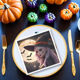 Serviette En Papier Remède au désordre de la sorcière d'Halloween