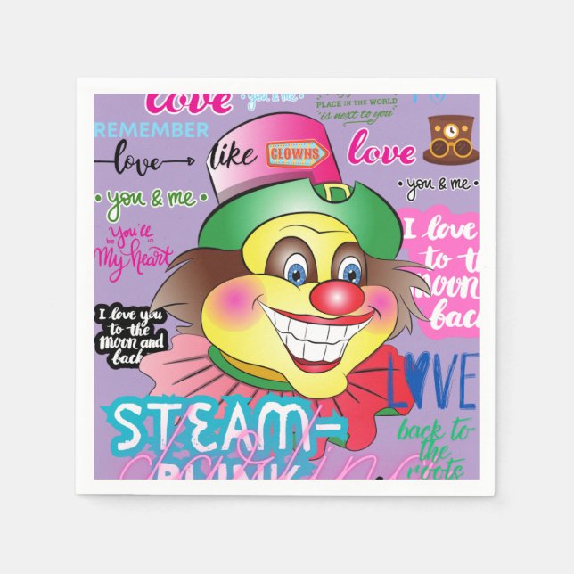 Serviette En Papier Remember the Clown. (Devant)