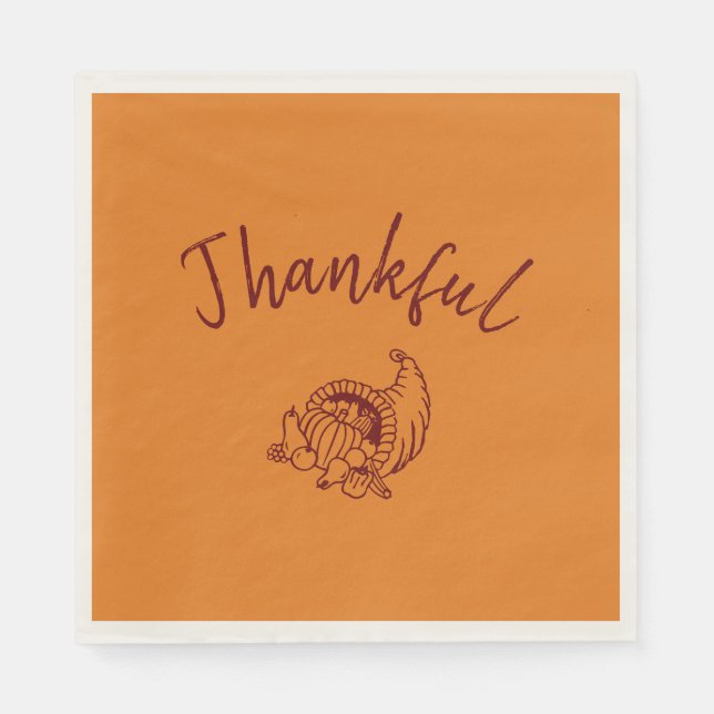 Serviette En Papier Remercié Cornucopia Luncheon jeu de 50 (Devant)