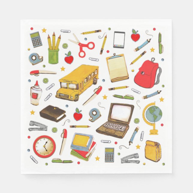 Serviette En Papier Remerciement aux enseignants (Devant)