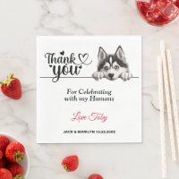 Remerciement de mariage de chien Husky sibérien