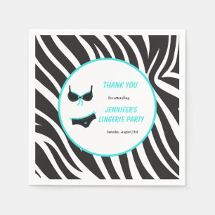 Serviette En Papier Remerciement pour la soirée lingerie turquoise