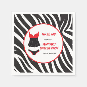 Serviette En Papier Remerciement pour une soirée lingerie rouge