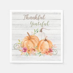 Serviette En Papier Remerciements Aquarelle Citrouille automne autom