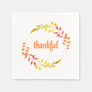 Serviette En Papier Remerciements Automne Couleurs Automne Moderne Tha