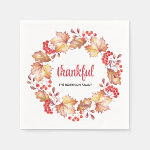 Serviette En Papier Remerciements Automne Couleurs Automne Moderne Tha