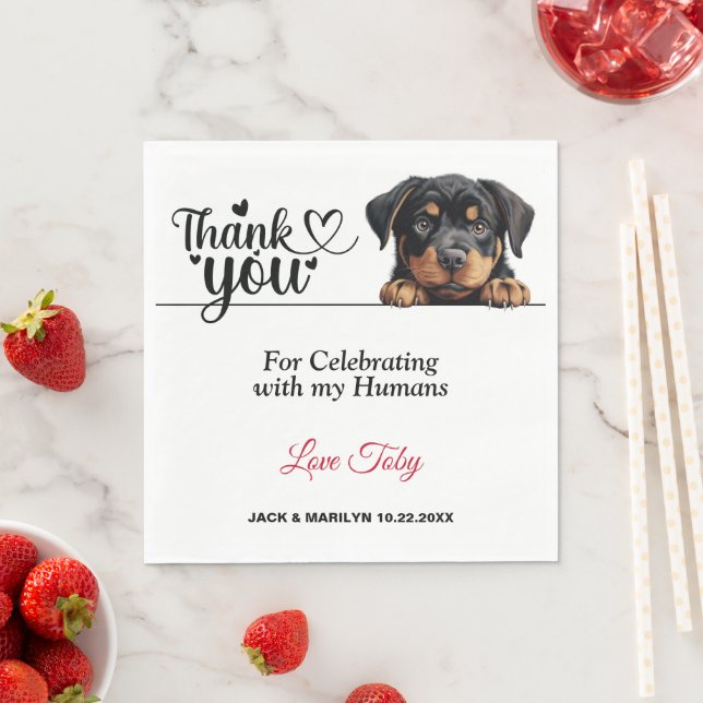 Serviette En Papier Remerciements de mariage Rottweiler (En situation)