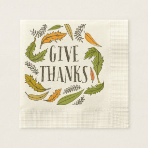 Serviette En Papier Remerciements Remerciements à Thanksgiving Napkin