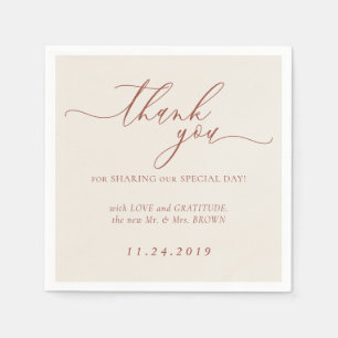 Serviette En Papier Remerciements Terracotta Formel Décor Mariage Ton