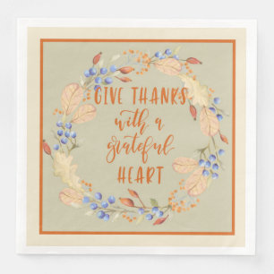 Serviette En Papier Remerciez, Serviettes en Couronne de Thanksgiving